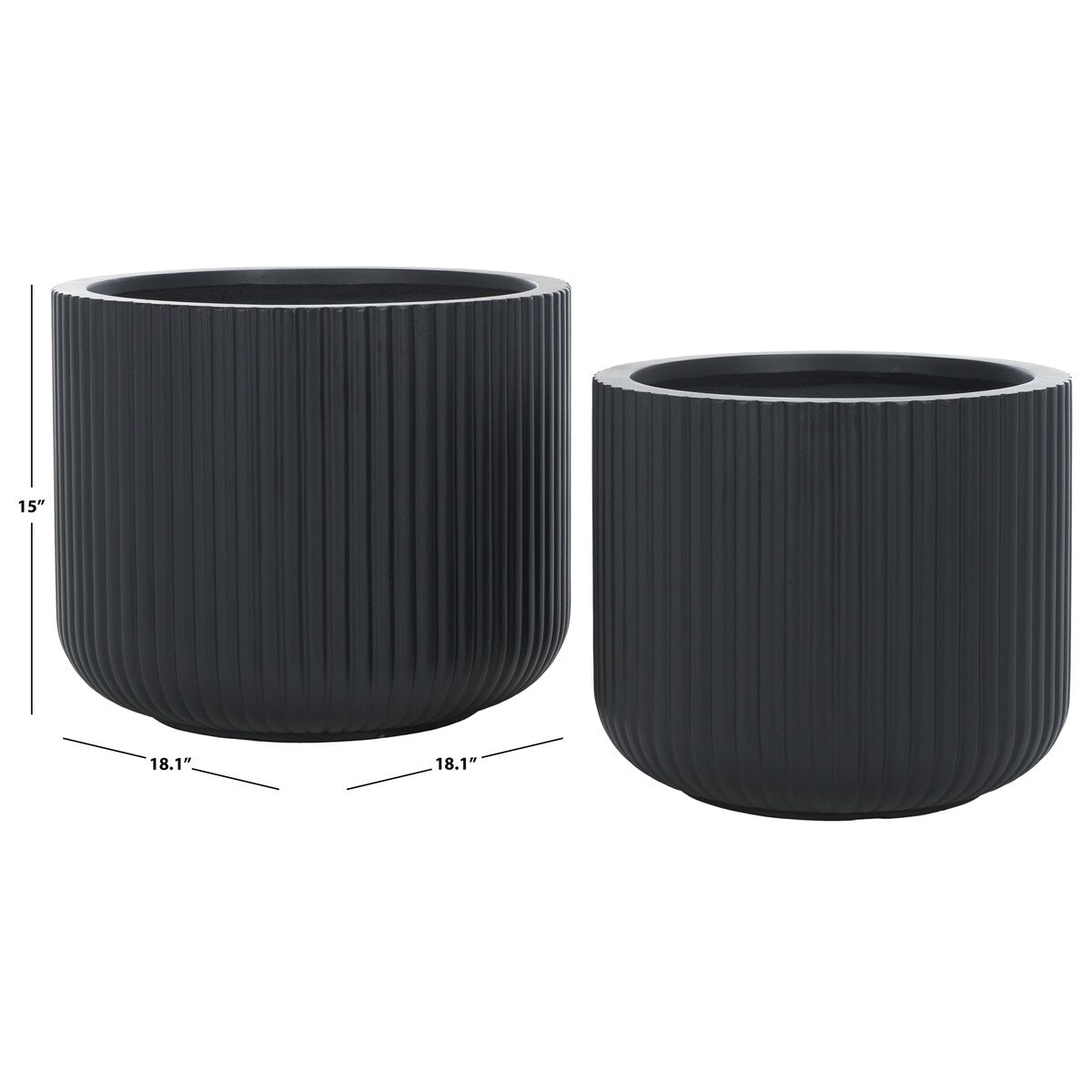 SAFAVIEH Outdoor Living Lucca Planter Pot [SET of 2] - 18Wx18Dx15