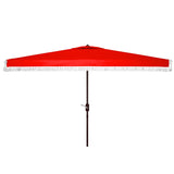 SAFAVIEH Outdoor Living Milan Fringe 6.5 x 10-foot Rectangular Crank Umbrella