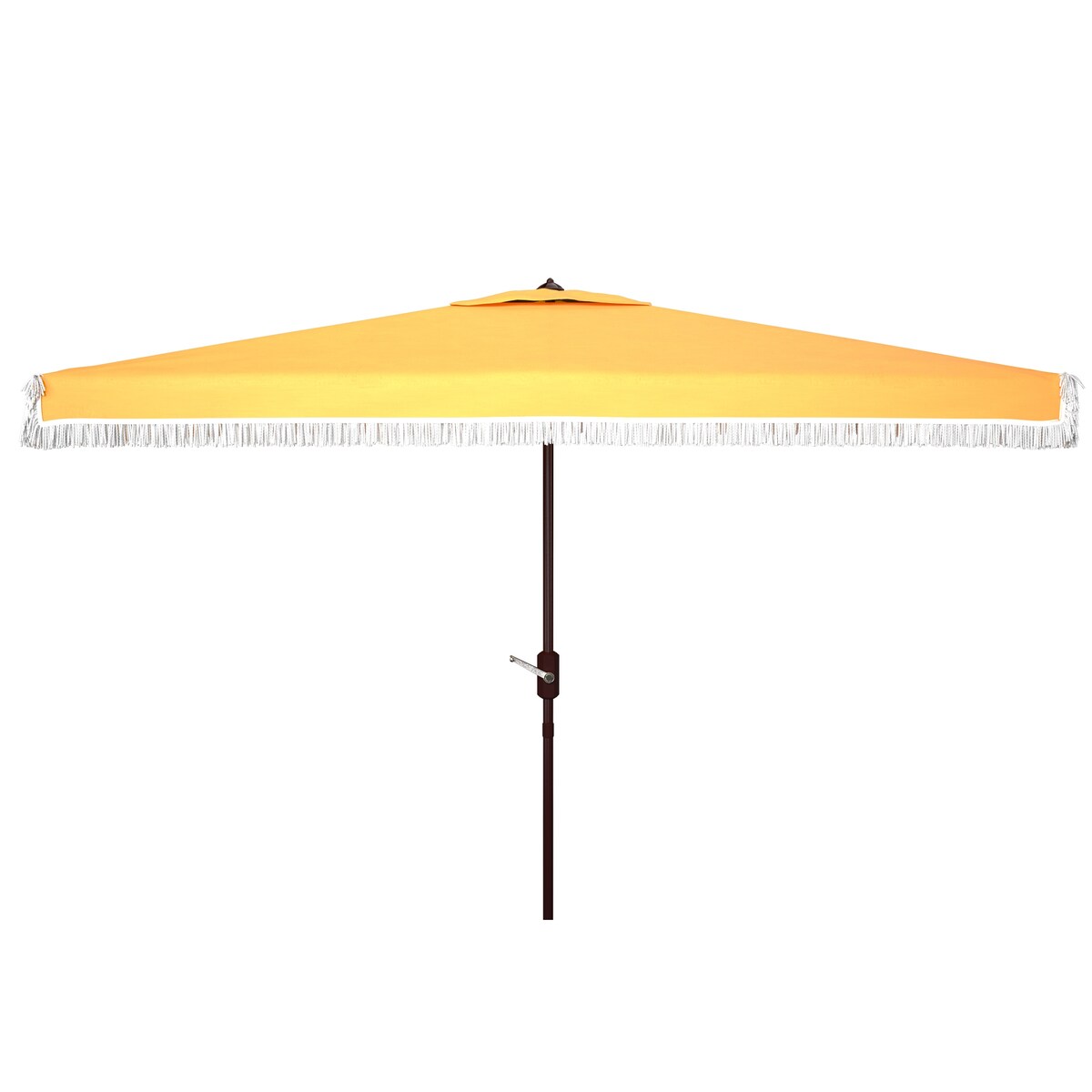 SAFAVIEH Outdoor Living Milan Fringe 6.5 x 10-foot Rectangular Crank Umbrella