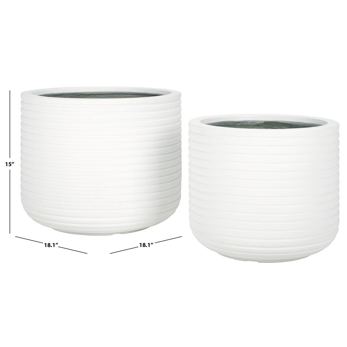 SAFAVIEH Outdoor Living Nardo Planter Pot [SET of 2] - 18Wx18Dx15H