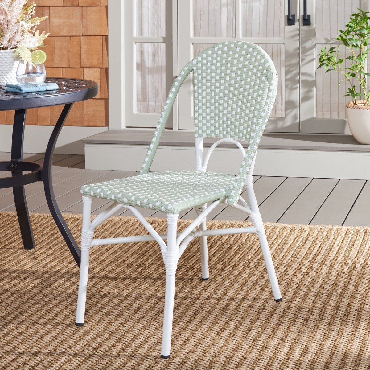 SAFAVIEH Outdoor Living Oliver 17-inch Bistro Chair [SET of 2] - 18Wx22Dx35H