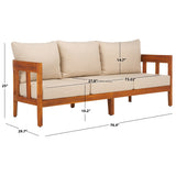 SAFAVIEH Outdoor Living Owen 3 Seater Sofa. - 76Wx30Dx25H