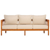 SAFAVIEH Outdoor Living Owen 3 Seater Sofa. - 76Wx30Dx25H