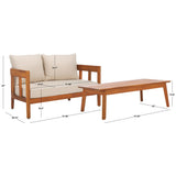 SAFAVIEH Outdoor Living Owen Bench with Table - 52Wx30Dx25H