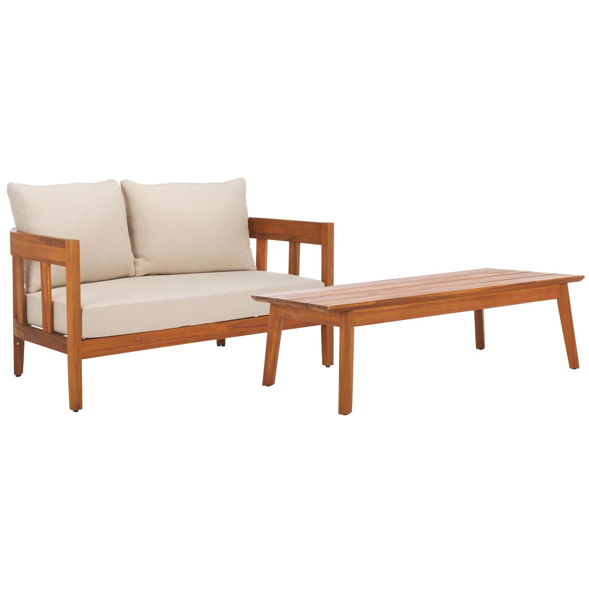 SAFAVIEH Outdoor Living Owen Bench with Table - 52Wx30Dx25H