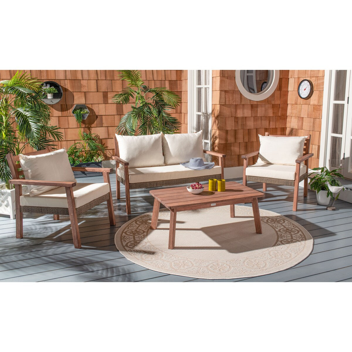 SAFAVIEH Outdoor Living Reid 4-Piece Living Set - 53Wx29Dx33H