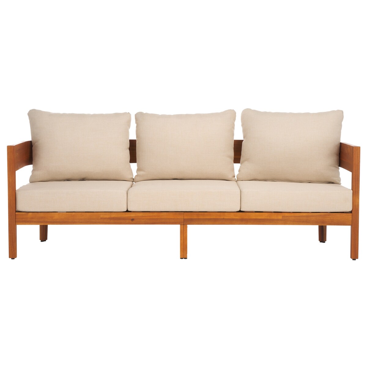 SAFAVIEH Outdoor Living Theo 3 Seater Sofa. - 76Wx30Dx25H