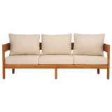 SAFAVIEH Outdoor Living Theo 3 Seater Sofa. - 76Wx30Dx25H