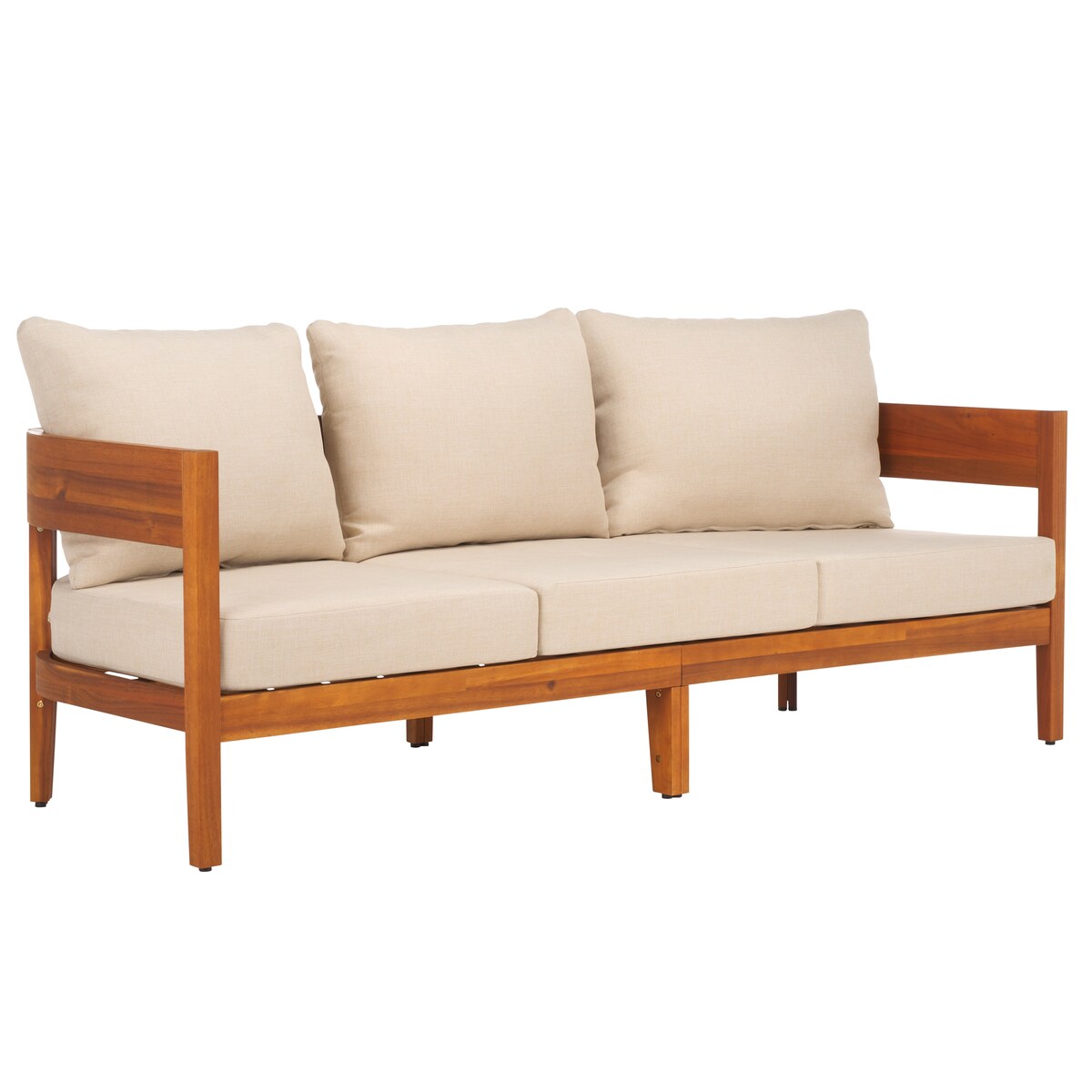 SAFAVIEH Outdoor Living Theo 3 Seater Sofa. - 76Wx30Dx25H