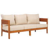 SAFAVIEH Outdoor Living Theo 3 Seater Sofa. - 76Wx30Dx25H