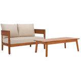 SAFAVIEH Outdoor Living Theo Bench with Table. - 52Wx30Dx25H