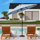 SAFAVIEH Outdoor Living UV Resistant Ortega 9-foot Auto Tilt Crank Umbrella