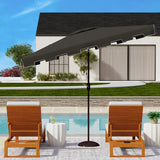 SAFAVIEH Outdoor Living Zimmerman 6.5 x 10-foot Rectangularangular Market Umbrella