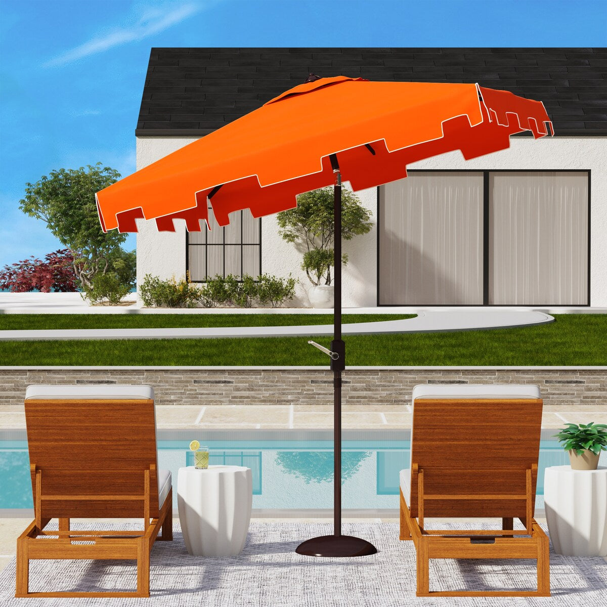 SAFAVIEH Outdoor Living Zimmerman 7.5-foot Square Market Umbrella