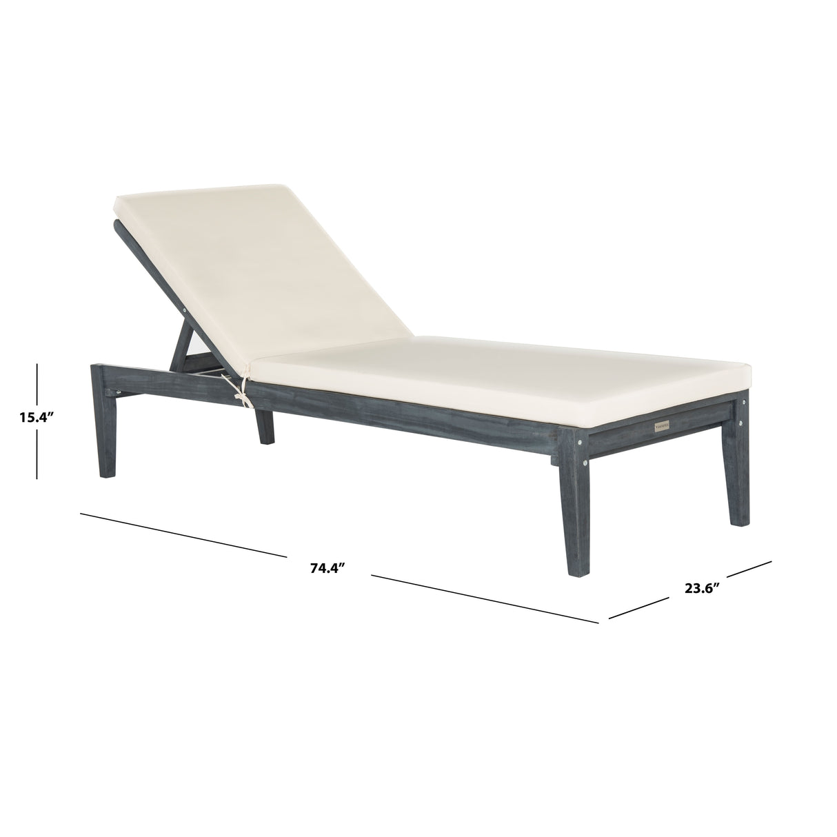 SAFAVIEH Outdoor Lotte Chaise Lounge Chair - 24Wx74Dx15H