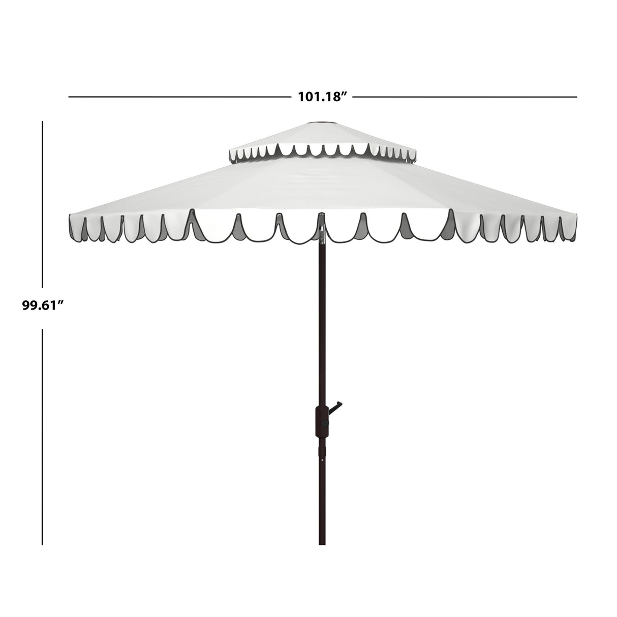 SAFAVIEH Outdoor Månika 9Ft Round Double Top Crank Umbrella