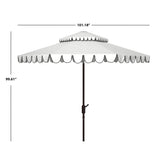 SAFAVIEH Outdoor Månika 9Ft Round Double Top Crank Umbrella