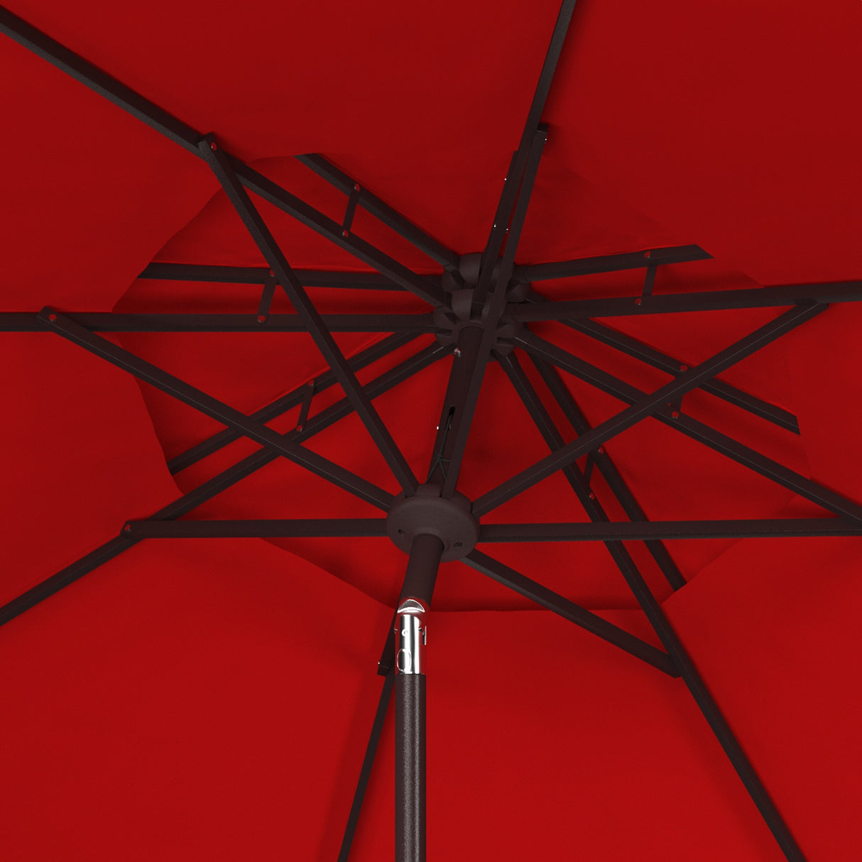 SAFAVIEH Outdoor Månika 9Ft Round Double Top Crank Umbrella