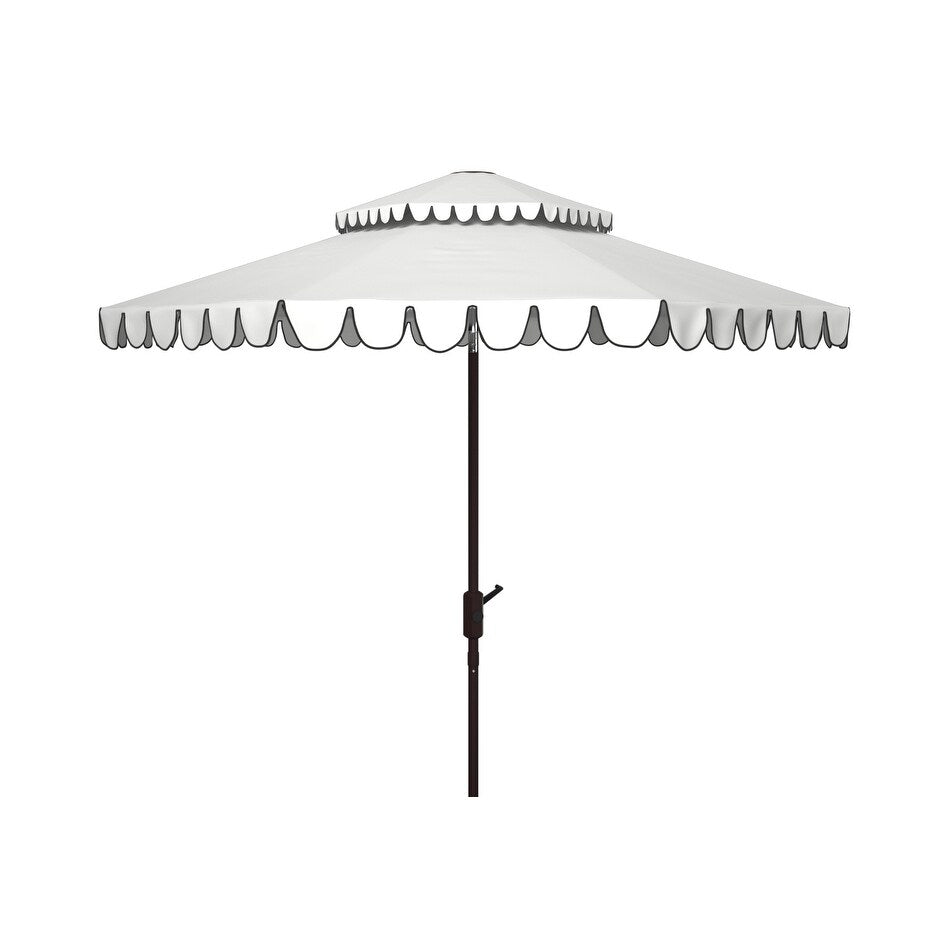 SAFAVIEH Outdoor Månika 9Ft Round Double Top Crank Umbrella