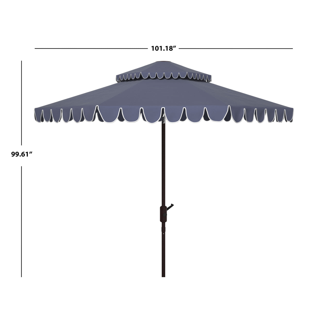 SAFAVIEH Outdoor Månika 9Ft Round Double Top Crank Umbrella