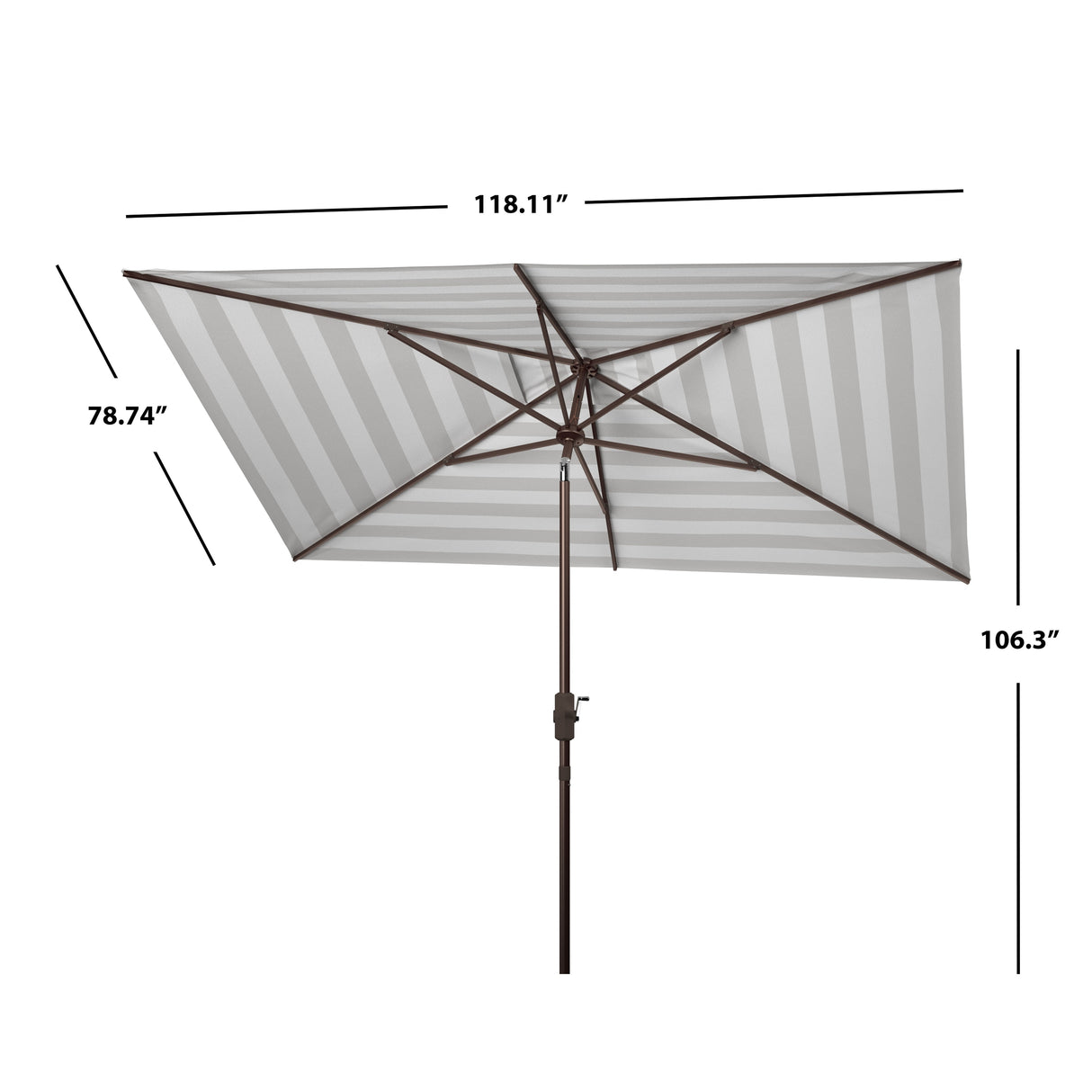 SAFAVIEH Outdoor Manorama Fashion Line 6.5 x 10 Ft Rectangle Umbrella