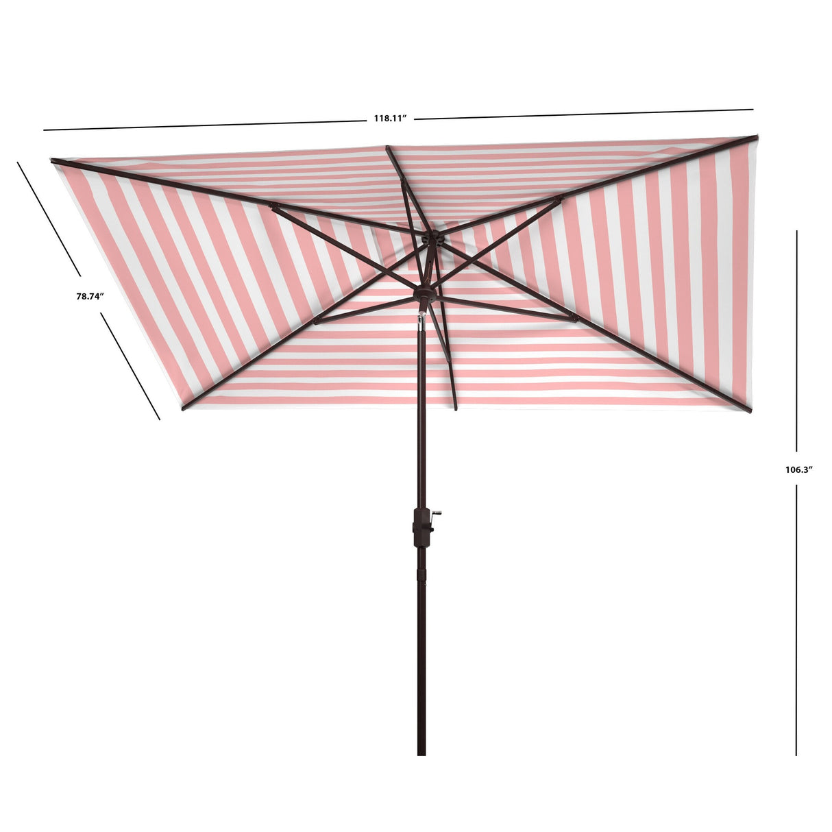 SAFAVIEH Outdoor Manorama Fashion Line 6.5 x 10 Ft Rectangle Umbrella