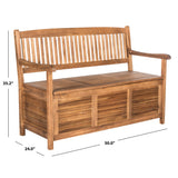 SAFAVIEH Outdoor Melany Storage Bench - 50Wx24Dx35H