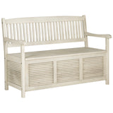 SAFAVIEH Outdoor Melany Storage Bench - 50Wx24Dx35H