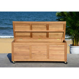 SAFAVIEH Outdoor Miah Cushion Solid Wood Storage Box