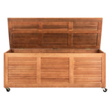 SAFAVIEH Outdoor Miah Cushion Solid Wood Storage Box