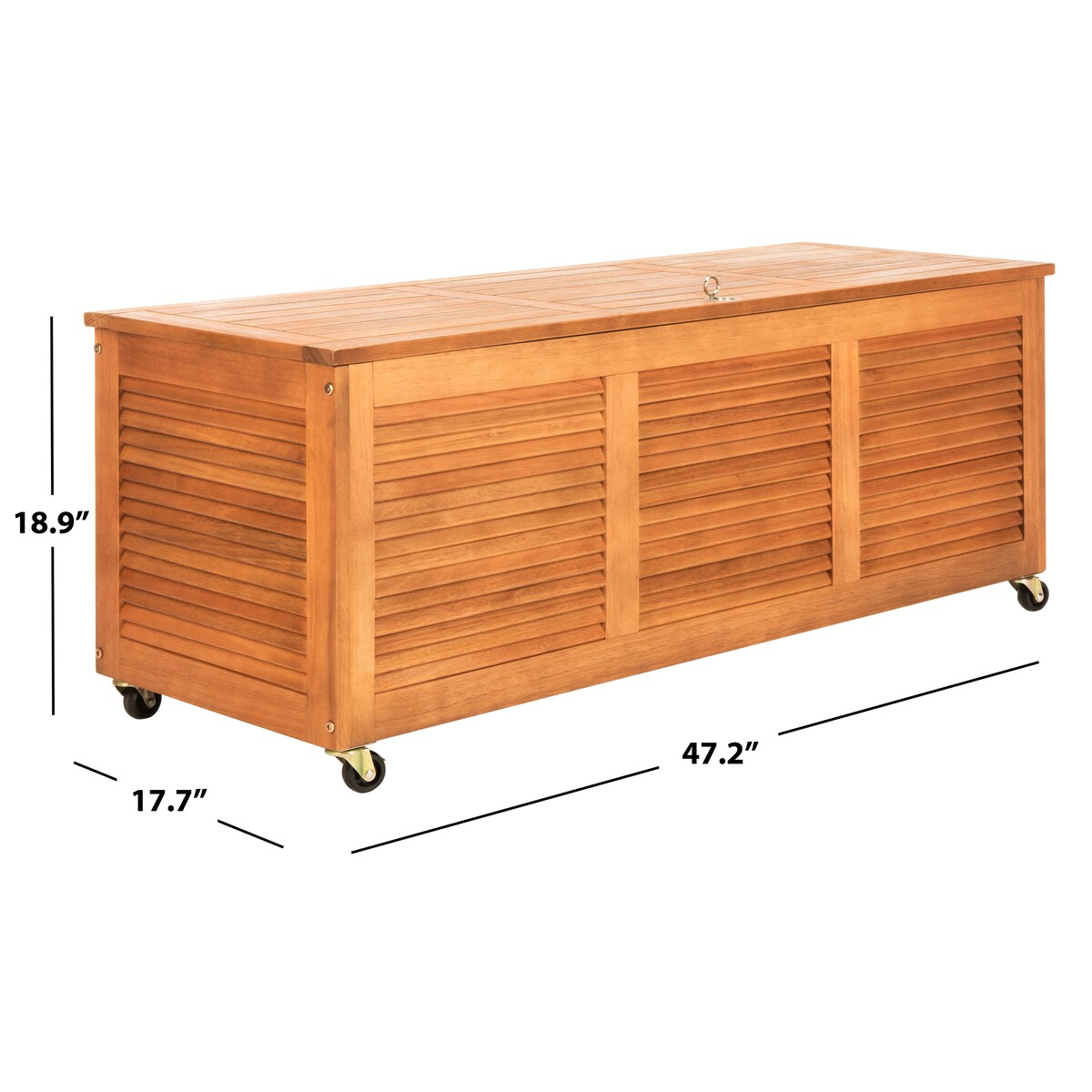 SAFAVIEH Outdoor Miah Cushion Solid Wood Storage Box