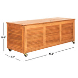 SAFAVIEH Outdoor Miah Cushion Solid Wood Storage Box