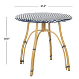 SAFAVIEH Outdoor Myah Rattan Bistro Table - 31.5" W x 31.5" L x 30" H - 32Wx32Dx30H