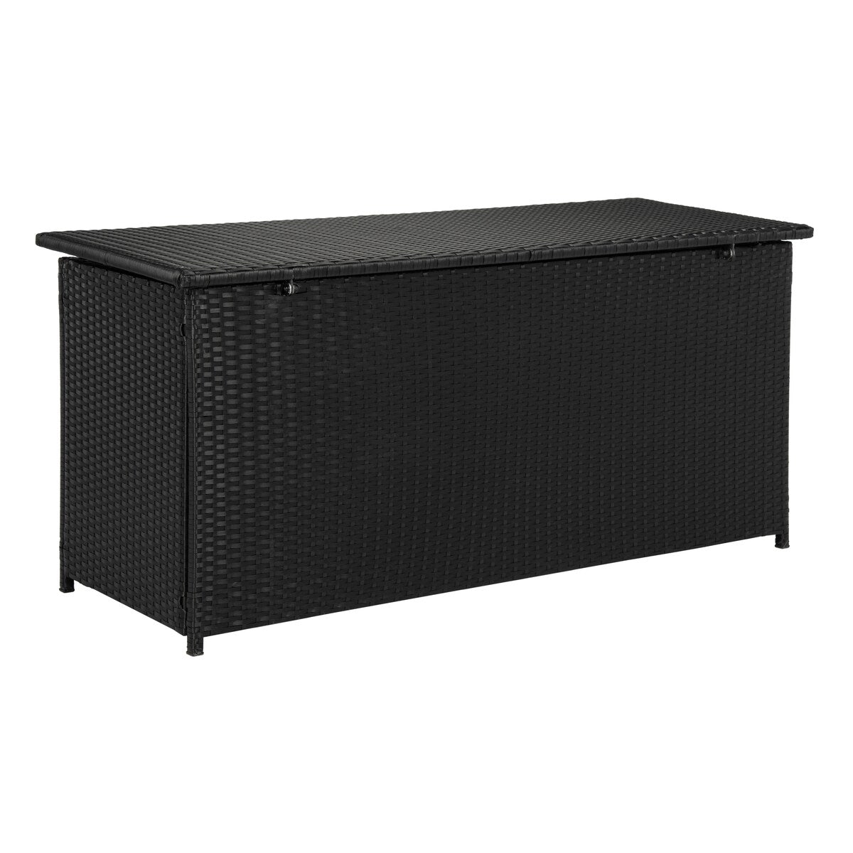 SAFAVIEH Outdoor Myla 53-inch 13 Gallon Black Storage Box - 53" x 20.5" x 25" - 53Wx21Dx25H