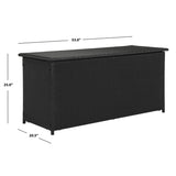 SAFAVIEH Outdoor Myla 53-inch 13 Gallon Black Storage Box - 53" x 20.5" x 25" - 53Wx21Dx25H