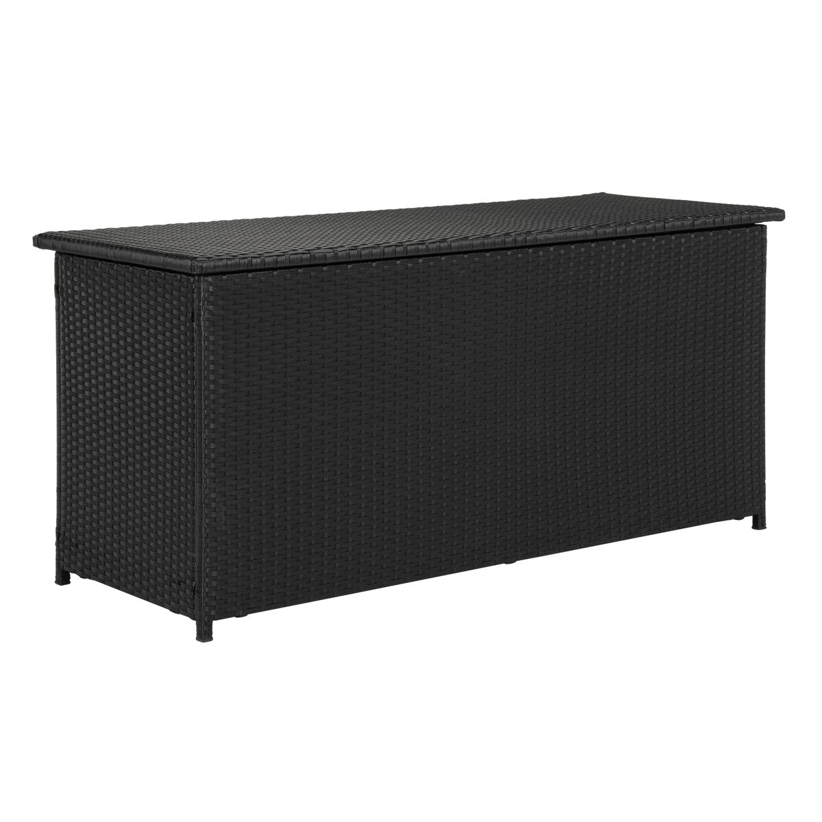 SAFAVIEH Outdoor Myla 53-inch 13 Gallon Black Storage Box - 53" x 20.5" x 25" - 53Wx21Dx25H