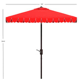 SAFAVIEH Outdoor Naima Valance 7.5 Ft Square Umbrella