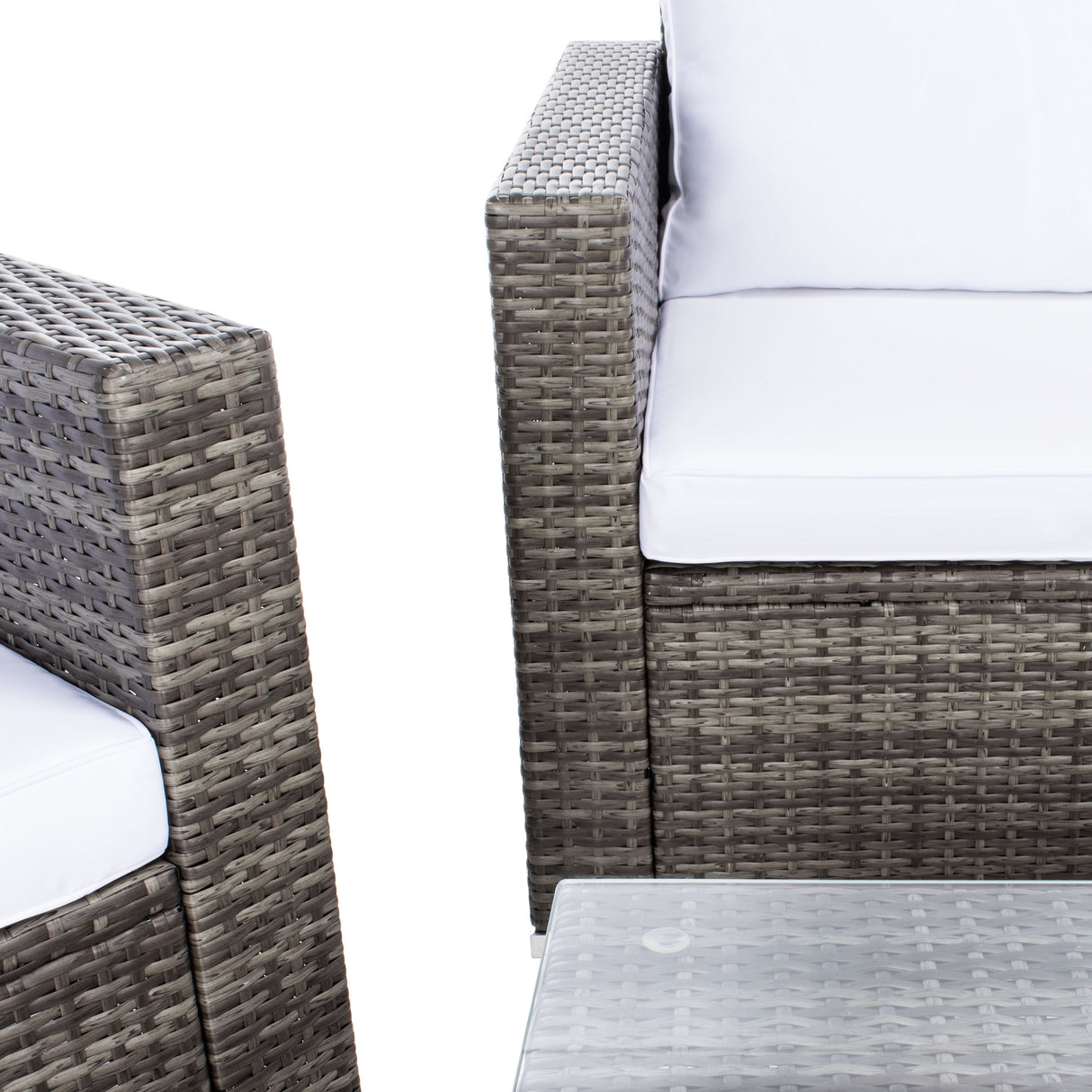 SAFAVIEH Outdoor Natalee Wicker 4-Piece Patio Set - 50W x 27D x 28H