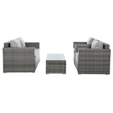 SAFAVIEH Outdoor Natalee Wicker 4-Piece Patio Set - 50W x 27D x 28H