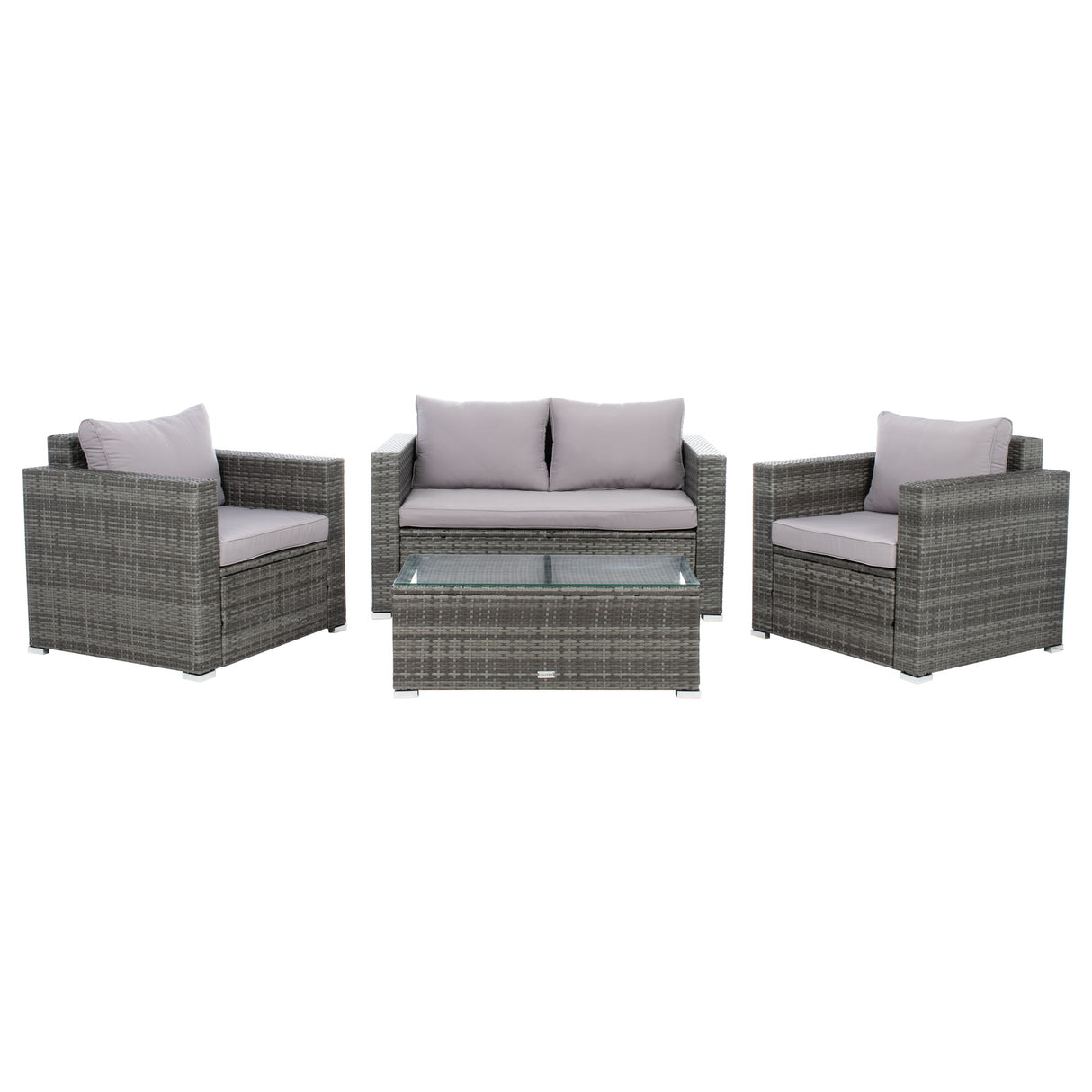 SAFAVIEH Outdoor Natalee Wicker 4-Piece Patio Set - 50W x 27D x 28H