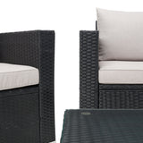 SAFAVIEH Outdoor Natalee Wicker 4-Piece Patio Set - 50W x 27D x 28H