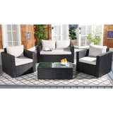 SAFAVIEH Outdoor Natalee Wicker 4-Piece Patio Set - 50W x 27D x 28H