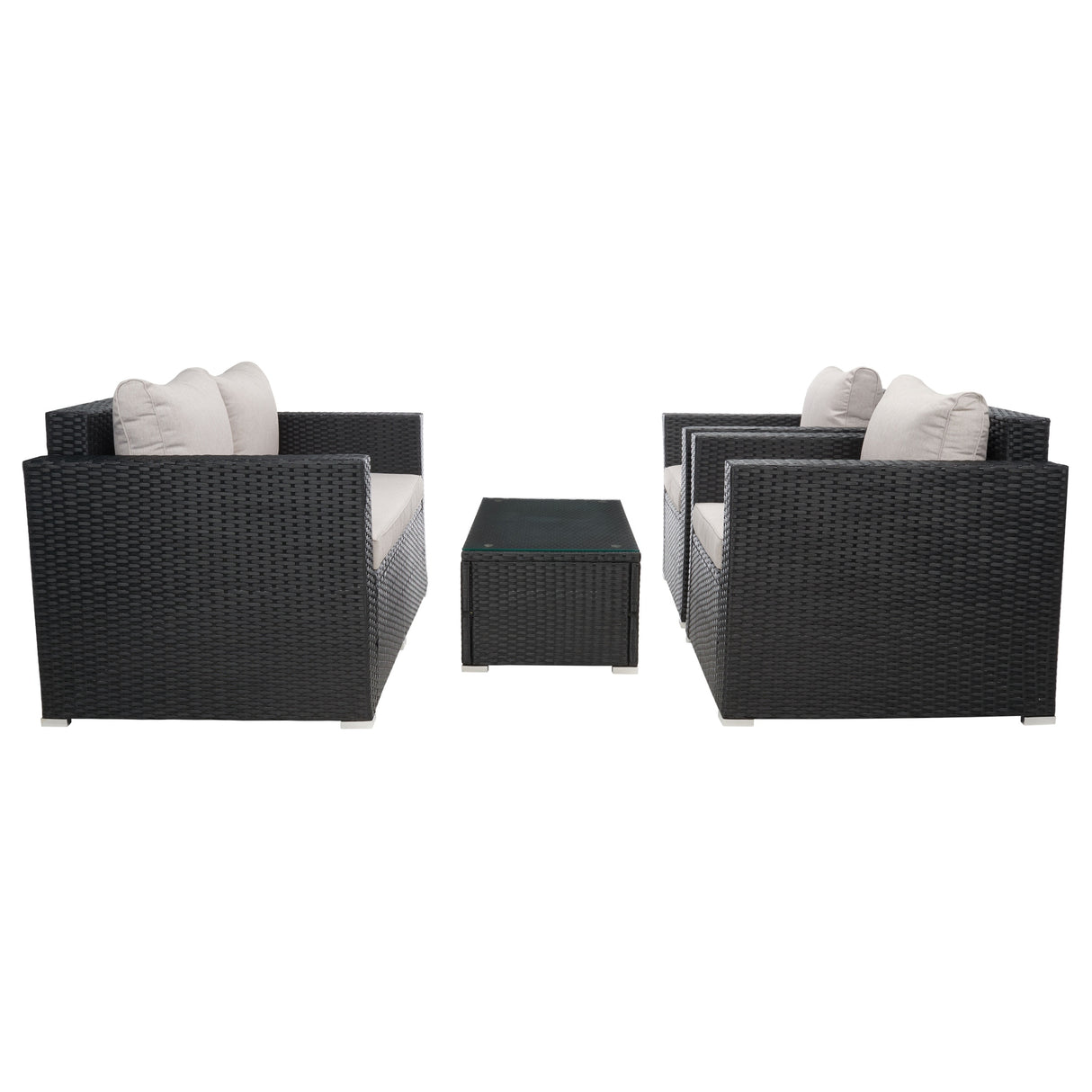 SAFAVIEH Outdoor Natalee Wicker 4-Piece Patio Set - 50W x 27D x 28H