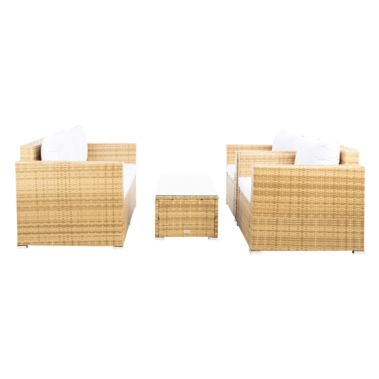 SAFAVIEH Outdoor Natalee Wicker 4-Piece Patio Set - 50W x 27D x 28H