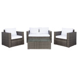 SAFAVIEH Outdoor Natalee Wicker 4-Piece Patio Set - 50W x 27D x 28H