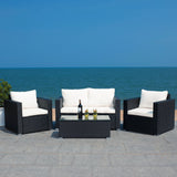 SAFAVIEH Outdoor Natalee Wicker 4-Piece Patio Set - 50W x 27D x 28H