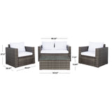 SAFAVIEH Outdoor Natalee Wicker 4-Piece Patio Set - 50W x 27D x 28H