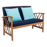 SAFAVIEH Outdoor Nayely 4-Piece Acacia Solid Wood Conversation Patio Set - 47W x 33D x 26H