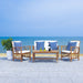 SAFAVIEH Outdoor Nayely 4-Piece Acacia Solid Wood Conversation Patio Set - 47W x 33D x 26H