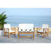 SAFAVIEH Outdoor Nayely 4-Piece Acacia Solid Wood Conversation Patio Set - 47W x 33D x 26H